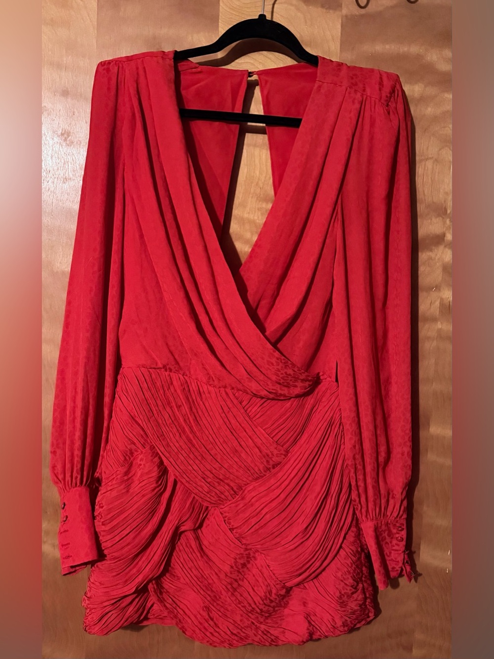 Free People Let’s Dance Mini Dress Red Ruched Open Back Cocktail Party Size 4